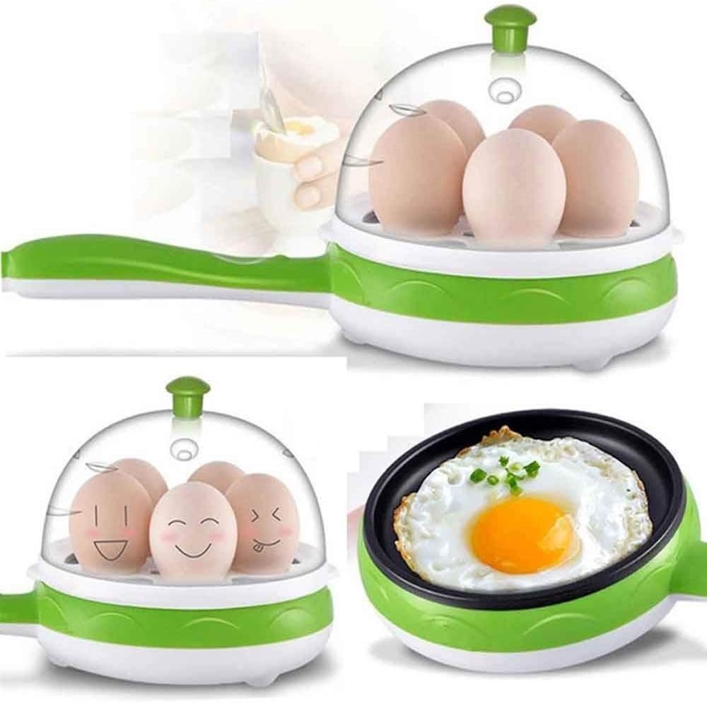 Deckline 2in1 Multifunctional Automatic Off Non-Stick Steaming Device Frying/Boiling/Roasting/Heating Electric Mini Egg Boiler