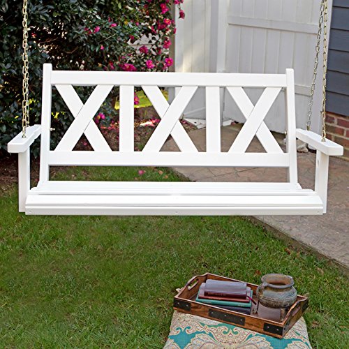 Porchgate Amish Made Haven 4ft. White Porch Swing - Thumbnail 2