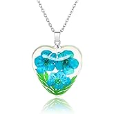 Pressed Flower Necklace Gift for Women | Personalized Handmade Necklaces | Birth Flower Necklace