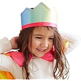 Sarah's Silks Enchanted Rainbow Silk Crown | A Magical Dress-Up Elastic Headband for Princes, Princesses, Kings, & Queens | Montessori Toy for Children