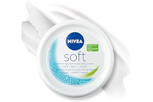NIVEA Soft All-Purpose Moisturizing Cream, Face, Hand and Body Cream, Non-Greasy, Lightweight Moisturizer Provides 48-Hour Hy