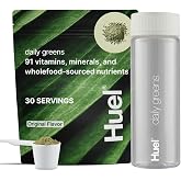 Huel Daily Greens Bundle | Original Daily Greens Bag + Bottle | 30 Servings | Superfood Greens Powder | 91 Vitamins, Minerals, and Wholefood-Sourced Ingredient