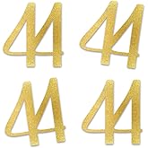 Gold Glitter 44 Cut-Out Numbers, 44th Birthday Party Anniversary Decorations DIY Essentials