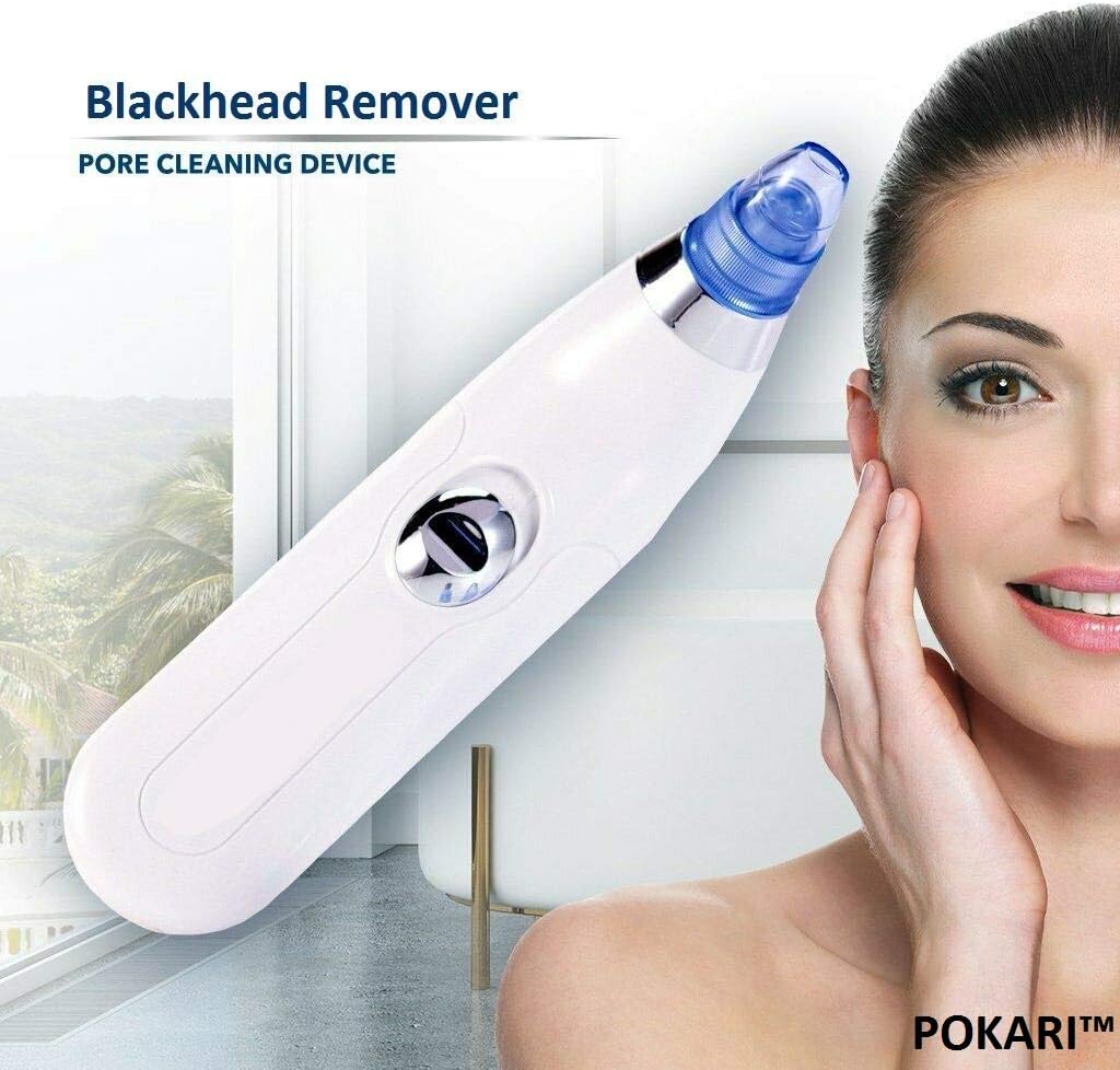 Pokari Poer 4 in 1 Multi-function Blackhead Whitehead Extractor Remover Device Acne Pimple Pore Cleaner Vacuum Suction Tool for Men and Women