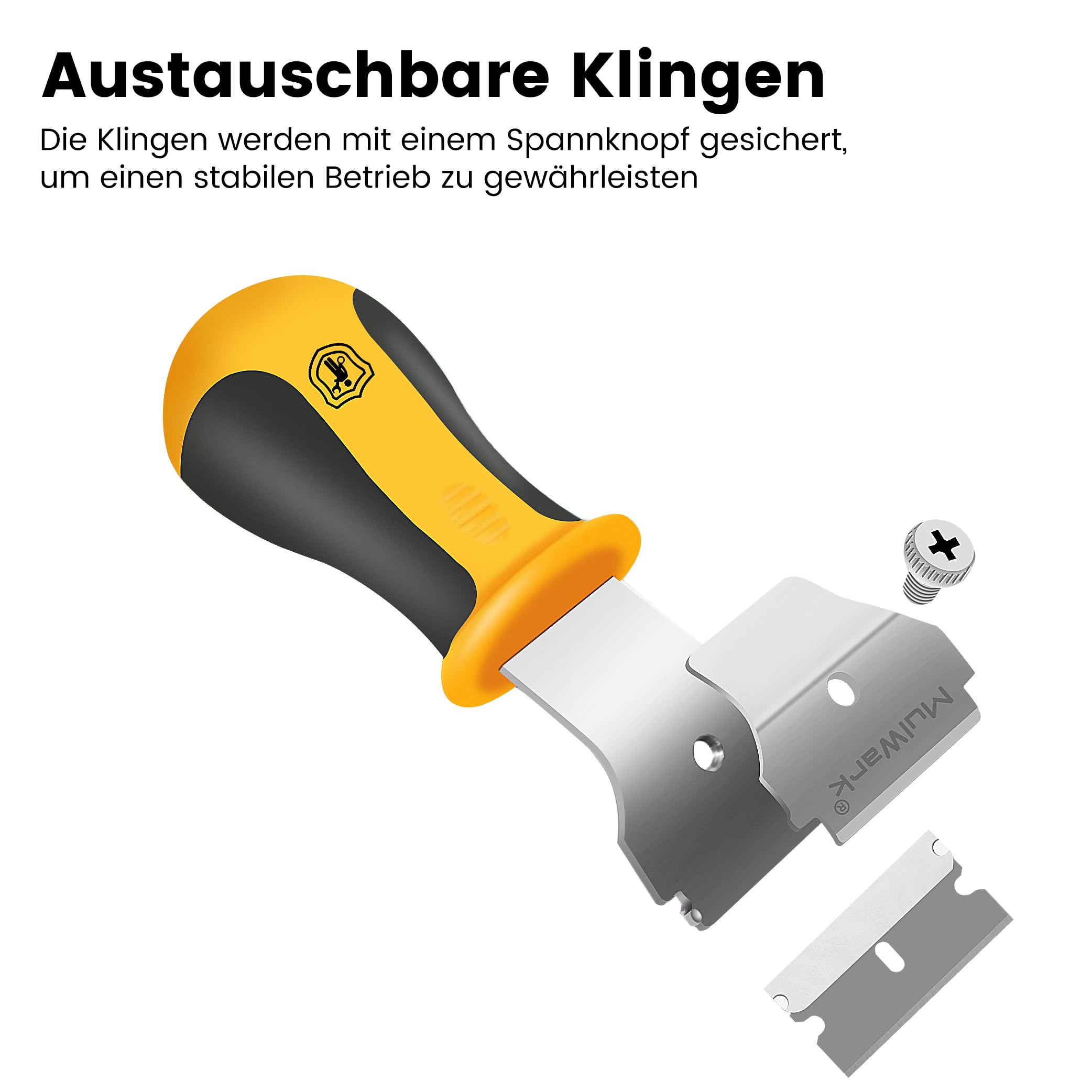 MulWark Profi-Schaber-Set mit 2 Teleskop-Griffen & 12 Klingen | Heavy-Duty Glas- und Farbschaber für Fenster, Ofenreinigung, Oberflächenvorbereitung 6