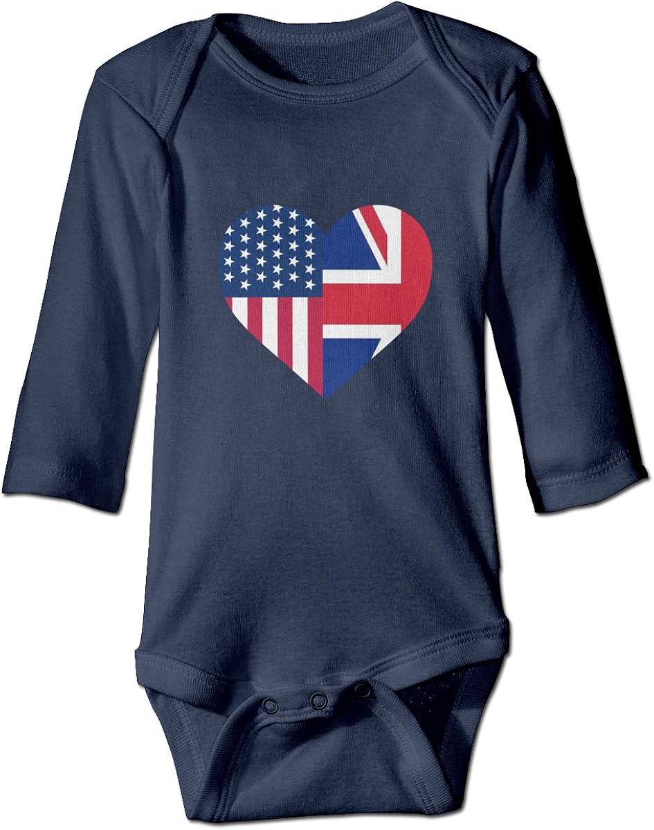 Half British Flag Half USA Flag Love Heart