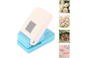 Fukaisu Rectangular Stamp Punch, Lever Action Postage Craft Square Hole Cutting Punch for Handcrafting Paper Embosser Puncher