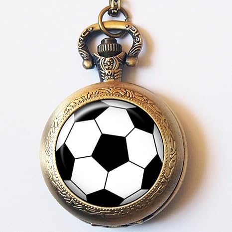 Vintage balón de fútbol deporte reloj de bolsillo casestars mano ...