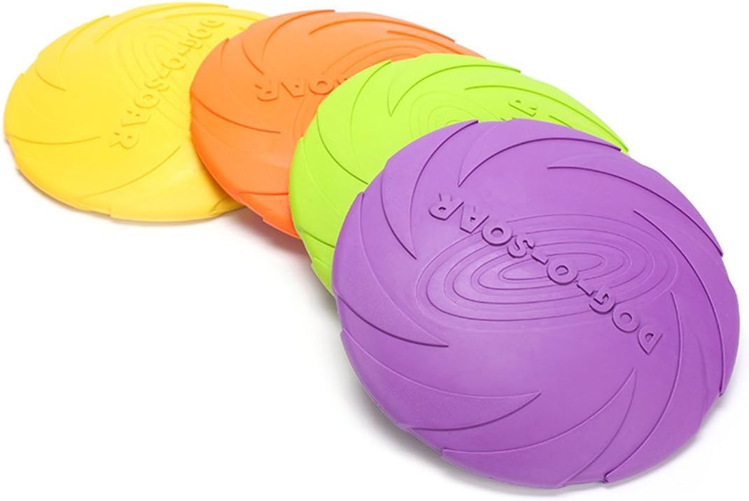 PETCUTE Dog Frisbee Dog flying Disc interactive Toy for dog Dogs Training frisbee 2 Pieces ø 18 cm, Yellow+Orange - Image 4