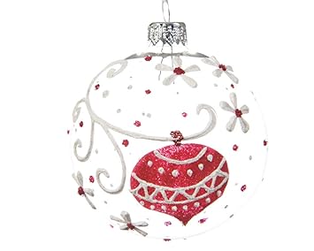 Kaemingk Boule De Noël En Verre Transparent Avec Détails De