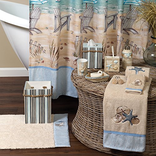 Zenna Home Shower Curtain Hooks Seaside Serenity Bath Accessories, Off