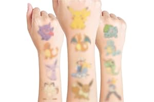 AJ ANGLEJ 52Pcs Funny Cute Temporary Tattoos Stickers Birthday Party Decorations Party Favor Supplies Kids Boys Teens Girls Gift Kawaii Christmas 4 Sheets