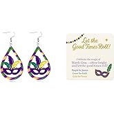 Mardi Gras Earrings for Women Bow Dangle Earrings Carnival Holiday Jewelry Gifts Mardi Gras Accessories Outfit