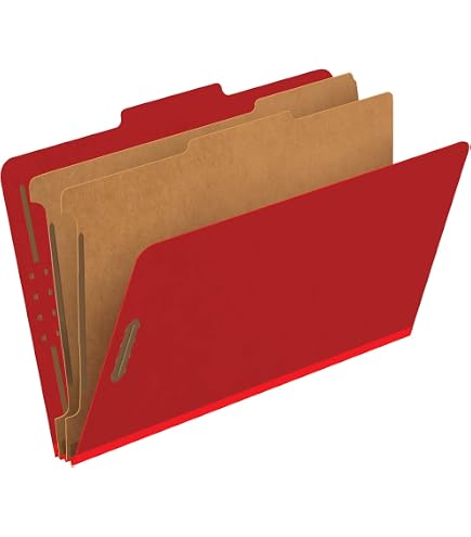 Universal Six-Section Manila Classification Folders - Letter Size, 2 Expansion, 2 Dividers, 6 Fasteners, 10/Box
