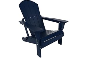 WO WESTIN OUTDOOR WO Home Furniture Adirondack Chair Lounger Outdoor Folding for Fire Pit, Beach, Balcony, Backyard, Lawn, Patio, Pool, Deck, Garden (Navy Blue)