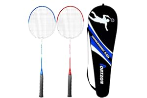 Portzon 2 Player Badminton Racquets Set,Double Rackets, Lightweight & Sturdy Perfect for Beginner