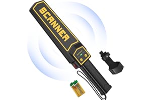 JKUSS Handheld Metal Detector Wand, Professional Metal Detector Security, Portable High Sensitivity 360° Scanning 3 Modes Adjustable Sound Vibration Alerts Detects Weapons Knives Screw 9V Battery Included