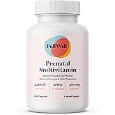 FullWell Prenatal Vitamins | Choline, folate, Vitamin D for fetal Growth, Brain Development | 26+ Vital Nutrients | Dietitian-Formulated, OBGYN Recommended, Non-GMO, 3rd Party Tested, 30 Servings