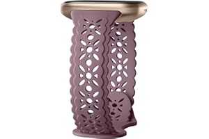 Dirrelo Lace Band Compatible for Fitbit Versa 3 Bands/Fitbit Sense Bands/Fitbit Versa 4 Bands for Women/Fitbit Sense 2 Bands, Soft Silicone Ultrathin Hollow-out Sport Strap Replacement Wristbands