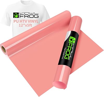 VINYL FROG Heat Transfer Vinyl Roll Coral HTV 30.5x155cm for DIY T Shirts