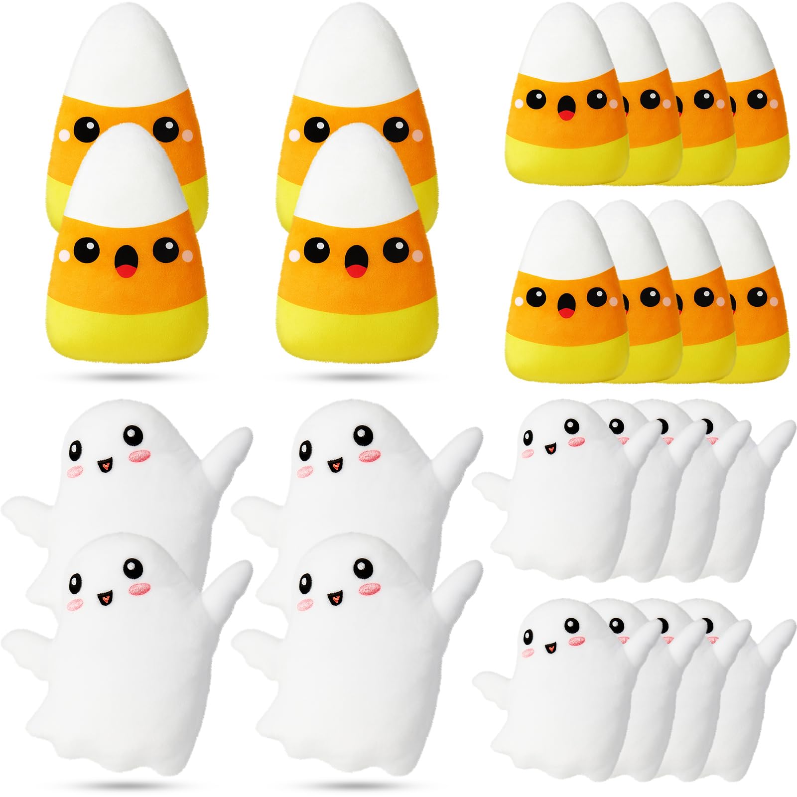 Photo 1 of Simgoing 24 Pieces Halloween Stuffed Plush Toys Ghost and Corn Candy Shaped Plush Toys for Halloween Party Supplies Decoration