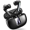 Ear Buds Wireless Earbuds - Bluetooth 5.3 Headphones (48H Playback) Built in Mic with LED Display Charging Case, IP7 Waterproof Earphone for iPhone Andriod Phones Laptop Sports Workout - Black