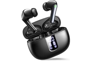 FOXOTIN Ear Buds Wireless Earbuds - Bluetooth 5.3 Headphones (48H Playback) Built in Mic with LED Display Charging Case, IP7 Waterproof Earphone for iPhone Andriod Phones Laptop Sports Workout - Black