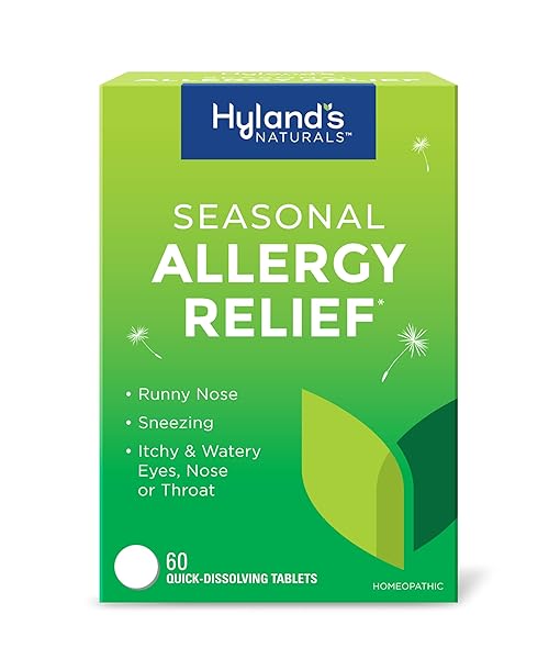 HYLAND’S INDOOR AND OUTDOOR, NON DROWSY SEASONAL ALLERGY RELIEF PILLS, FOR SNEEZING, RUNNY NOSE, ITCHY AND WATERY EYES, NOSE OR THROAT, SAFE AND NATURAL, QUICK DISSOLVING TABLETS, 60 COUNT