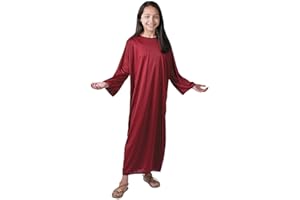 Fun Express Biblical Costume Kids Jesus Robe Maroon - Nativity Costumes for Kids Church Plays & Christmas Pageants | Bible Character Costume for Sunday School VBS | Fits Children Sizes 10-14