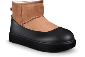 FLEX BOOT GUARD Compatible with UGG Boot, Waterproof Silicone Rubber Shoe Covers, Reusable Upgraded Overshoes, Non-Slip Washable for Women, Men (S (Women 7-9), Midnight Black)