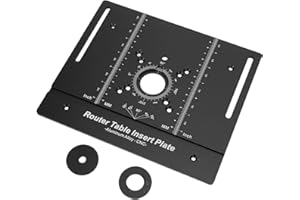 ZASCHMOY Router Table Insert Plate Aluminum Alloy Woodworking Benches Router Flip Plate for Carving Chamfering Trimming Black