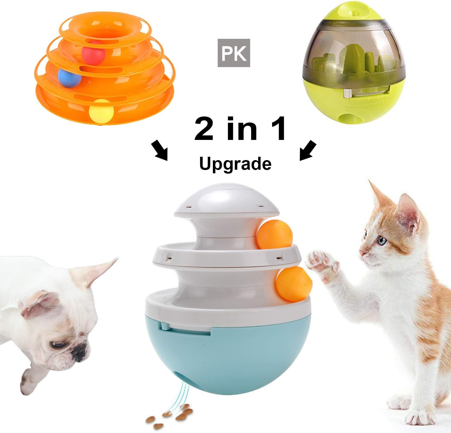 Jiuhao Cat Treat Ball - Slow Feeder, Food Dispenser, Interactive Puzzle Toy for Indoor Cats Brain Stimulation Training - Image 4