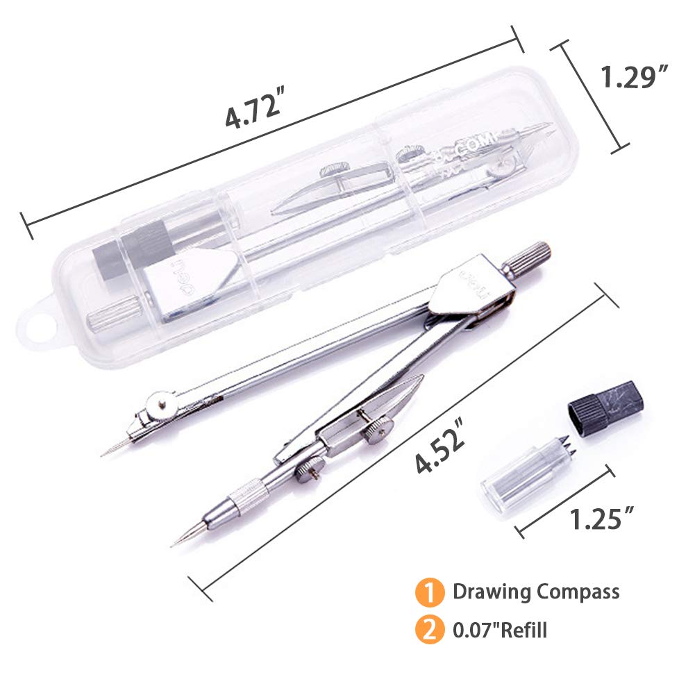2 Pack Drawing Compass Math Geometry Tools