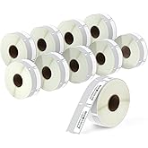 BETCKEY - Compatible DYMO 30346 (1/2" x 1-7/8") Library Barcode Labels - Compatible with DYMO Labelwriter 450, 4XL, NOT FIT 550 & 5XL [10 Rolls/6000 Labels]