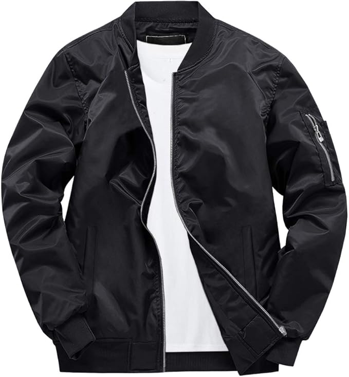 EKLENTSON Men's Fall Casual Cotton Slim Fit Jacket Thin Lightweight Outdoor Sportswear Bomber