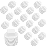 CKVIHAV 20Pack 3/4 Inch PVC Male Threaded Pipe End Cap SCH40 3/4" PVC NPT Male Cleanout End Cap Plug Adaptor for Plumbing Water Line