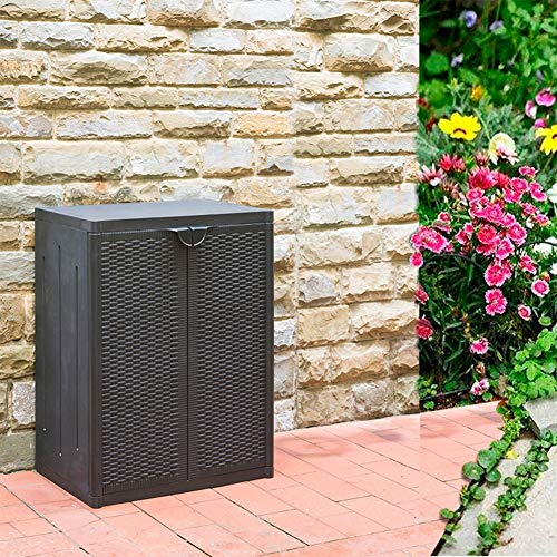 ZHOUAICHENG Gartenschrank Außenrasenschrank Kunststoff Rattan-Finish Umweltschutz Formaldehydfrei Im Nordischen Stil… – Bild 4