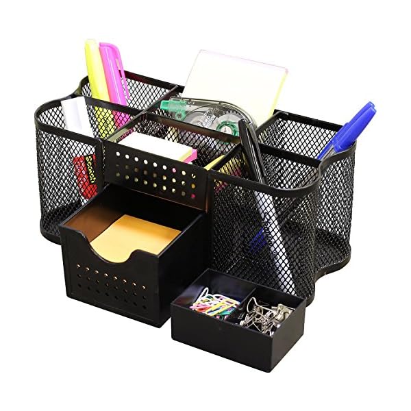 DecoBros Desk Supplies Organizer Caddy, Black Bry More School