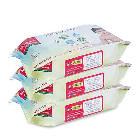 Morisons Dreams Baby Wipes (White, 72 Wipes Per Pack) -Pack of 3