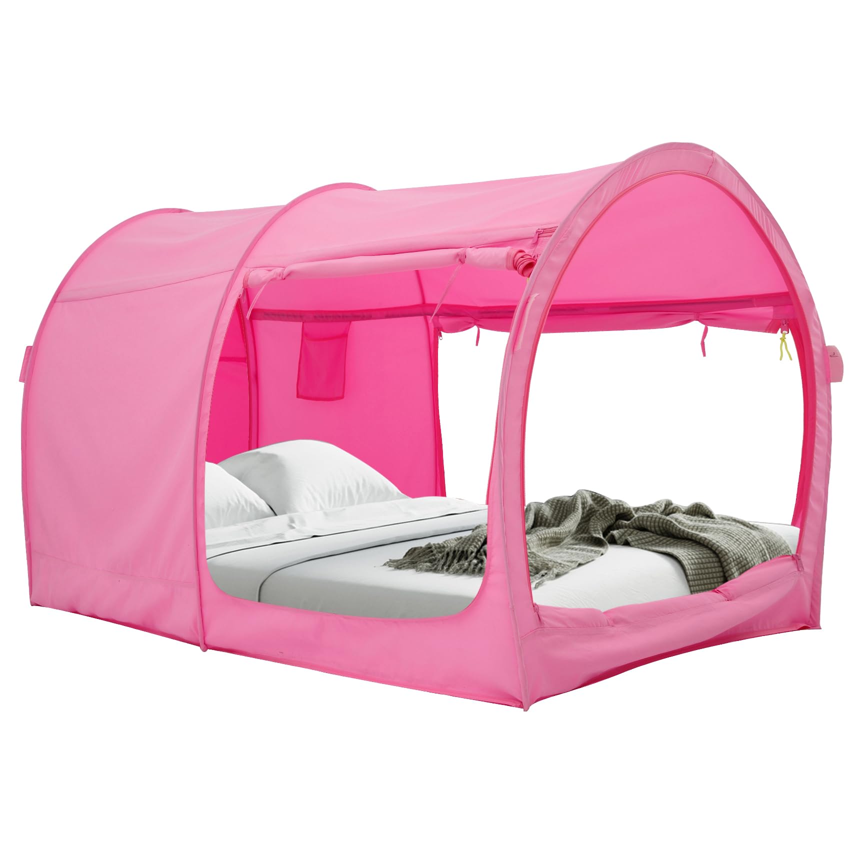 Bed Tent Dream Tents Bed Canopy Shelter Cabin Indoor Privacy Warm Breathable Pop Up Full Size for Kids and Adult Patent Pending Pink(Mattress Not Included) Image Bed Tent Dream Tents Bed Canopy Shelter Cabin Indoor Privacy Warm Breathable Pop Up Full Size for Kids and Adult Patent Pending Pink(Mattress Not Included) Image