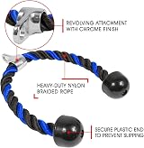 Yes4All Unisex Pull Down Tricep Rope 36 Inch Cable Attachment Blue Black view 2