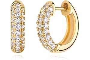 MYEARS Women Huggie Hoop Earrings Gold Ear Stud Cuff 14K Gold Filled Small Boho Beach Simple Delicate Handmade Hypoallergenic Jewelry Gift