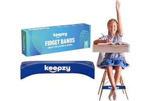 KEEPZY 4 Pack, Anti Slip Feature Chair Bands for Kids with Fidgety Feet, Fidget Bands for Classroom Chairs, Chair Bands for Kids, Sensory Strips, Bounce Bands Student Chairs, Home, Friendly & Durable Latex.