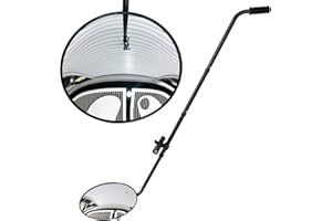 GLOBAL CARE MARKET Under Vehicle Inspection Mirror - 12 Inch Convex Search Mirror with Wheels and LED Light for Security Check Under Cars, Trucks and Equipments