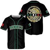 BOZENTIM Mexico Baseball Jersey Shirts, Jersey De Mexico Flag Jersey for Men Women, Mexican Eagle Unisex Shirt Sports Gifts