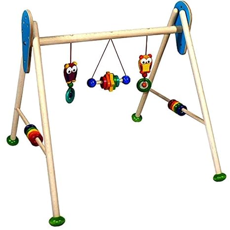 Hess Holzspielzeug 13376 - Babyspielgerät Eule aus Holz, ca. 62x57x55 cm