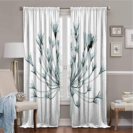 FOEYESEE Cortinas opacas vintage de flores decoradas con encaje