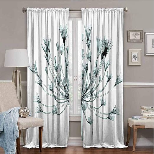 FOEYESEE Cortinas opacas vintage de flores decoradas con encaje