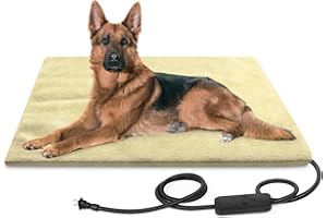 Akentio Pet Heating Pad for Dog & Cat, Adjustable 6 Temperature Cat Heating Pad with 5 Timer, Multi-Size Dog Heating Pad with Chew Resistant Cord, Auto Power Off Outdoor Heating Pad for Cats