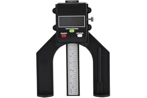 Grcfumo 0-80mm Digital Depth Gauge, Mini Digital Height Measuring Tool with Self Standing Magnetic Feet, Height Aperture Dept
